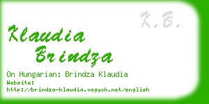 klaudia brindza business card